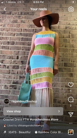 Color Block Crochet Fringe Dress Flash Sale❗️