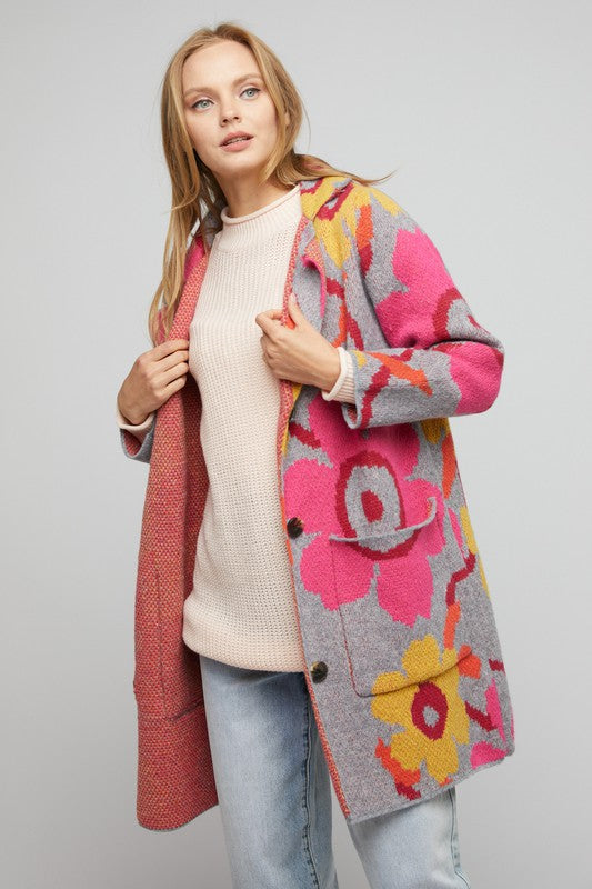 Plus Size Bold Floral Print Cardigan – Rag & Muffin