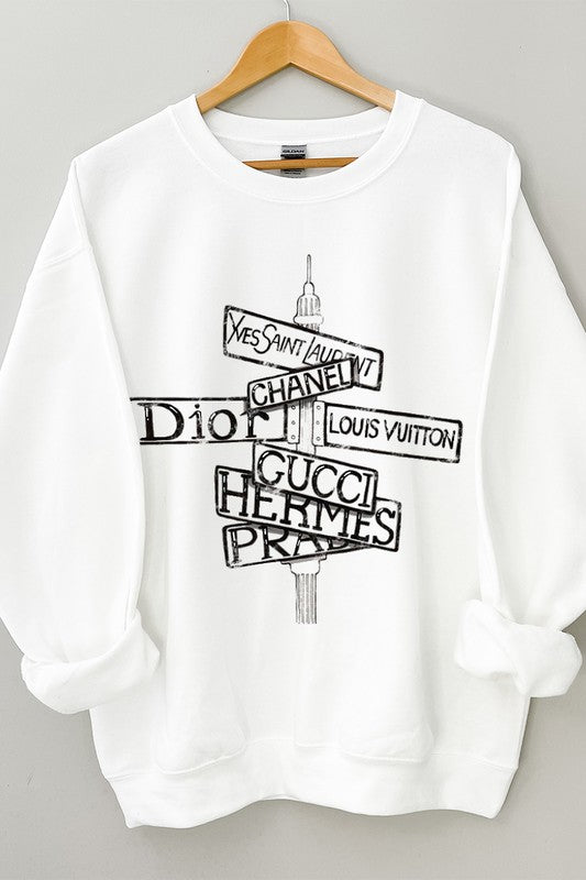 Designer Fashion Way Sign Sweatshirt – Rag & Muffin