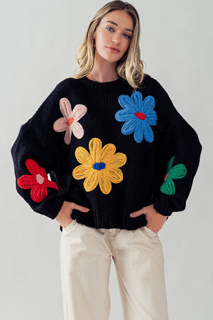 Bold Embroidered Oversized Sweater