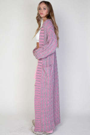 Chunky Cable Knit Long Cardigan