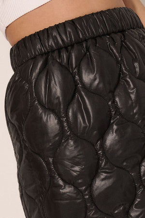 Faux Leather Quilted Skirt
