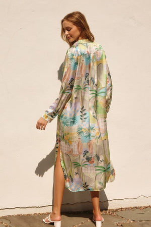 Palm Spring Longline Shirt Dress