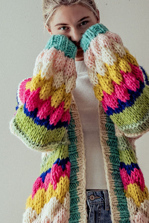 Hand Crochet Multi Color Cardigan