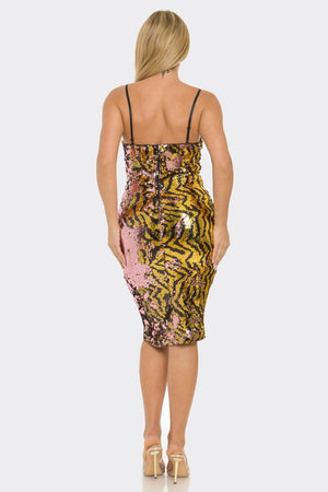 Tiger Print Sequin Dress