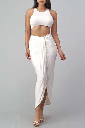 Two Piece Tank Top and Wrap Skirt