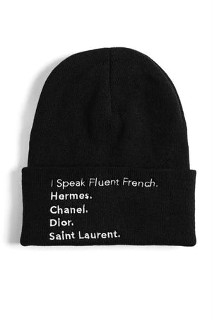 I Speak Fluent Italian French Beanie Hat