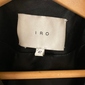IRO Zeringola Black Lamb Leather Fringe Jacket Size 42- Pre-Owned Designer