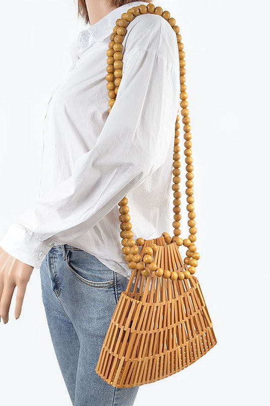 Bamboo Clutch with Beaded Accent