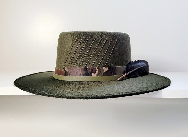 Cameo Suede Bolero Hat- Slate