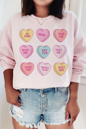 Candy Hearts Graphic Sweatshirt