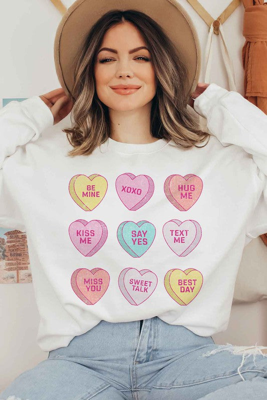 Candy Hearts Graphic Sweatshirt