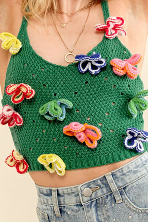 Crochet Floral Knit Tank