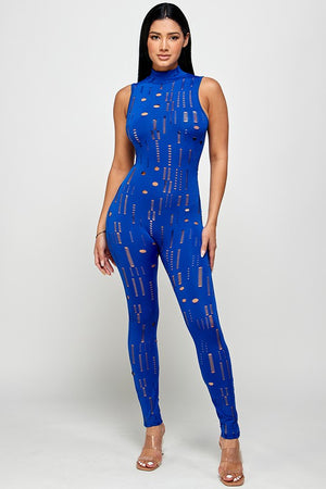 Cut Out Sleeveless Jumpsuit