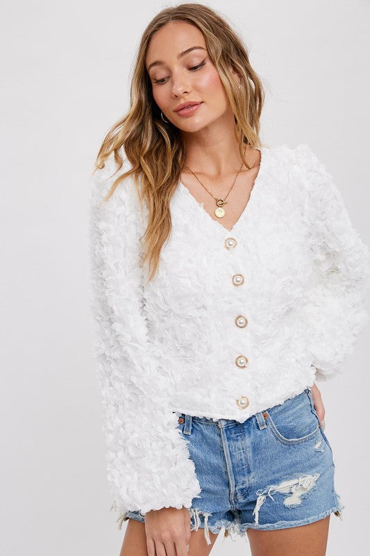 Floral Pearl Button Jacket