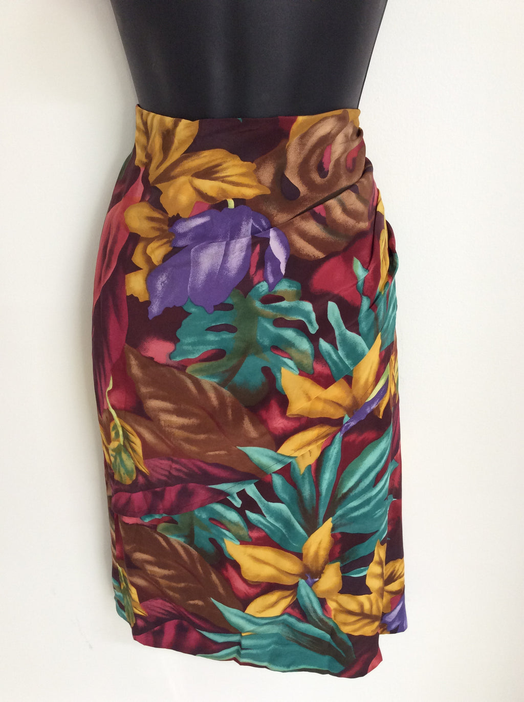 Vintage Wrap Silk Skirt Size 12/14