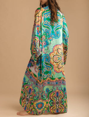 Jade Bohemian Print Kimono
