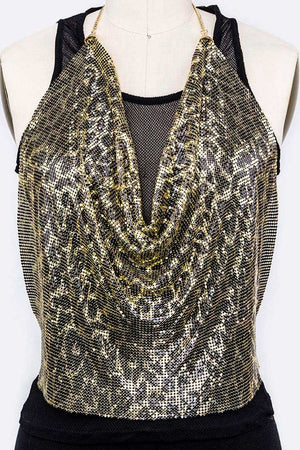 Leopard Print Chainmail Top