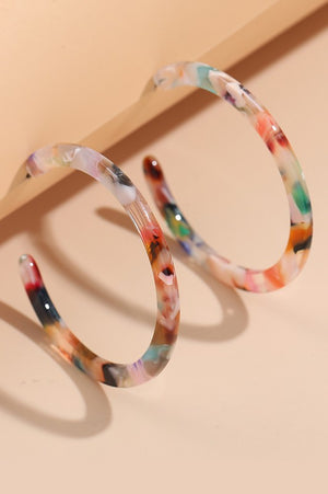 Multicolor Acrylic Acetate Hoop Earrings