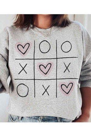 Plus Size Valentine's Tic Tac Toe Sweatshirt