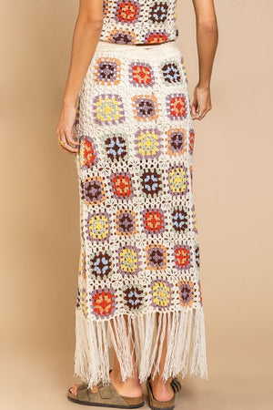 Patchwork Crochet Maxi Skirt