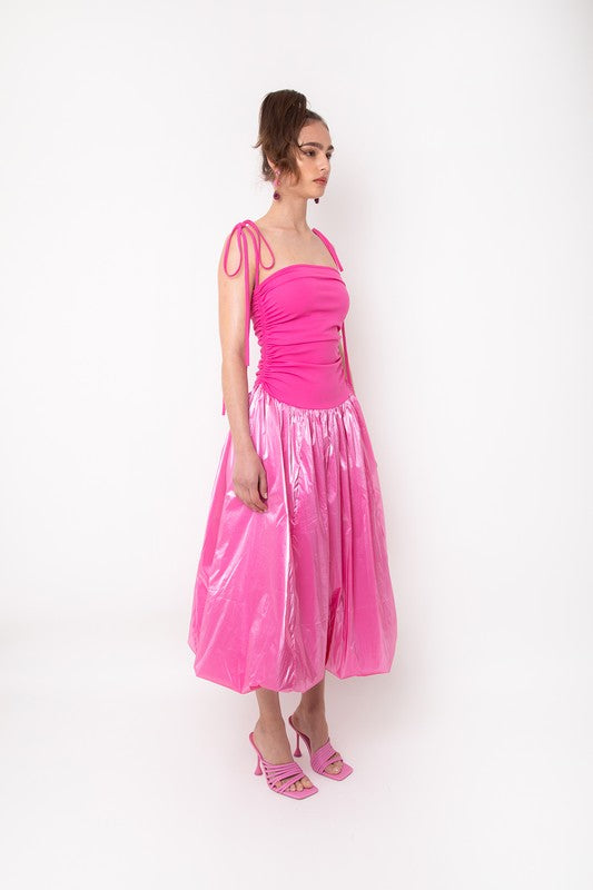 Pink Bubble Skirt Dress