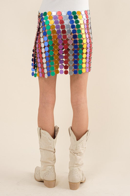 Rainbow Chainmail Mini Skirt