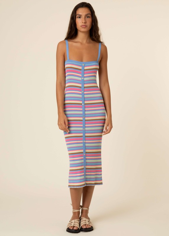 Tania Rainbow Striped Knit Dress