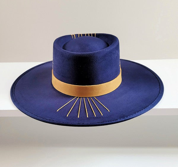Cameo Suede Bolero Hat- Blue