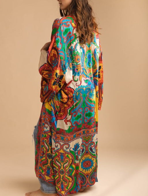 Multi Print Bohemian Style Kimono